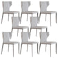 Modern Wingback Dining Chairs Faux Leather Armless Side Chair Light Khaki 8 Piece Set Clearhalo 'Dining Chairs' 'Dining Tables & Seating' 'dining_chair' 'furn' 'furn_dining_chair' 'Furniture' 'Kitchen & Dining Furniture' 5923532