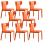 Modern Wingback Dining Chairs Faux Leather Armless Side Chair Orange 8 Piece Set Clearhalo 'Dining Chairs' 'Dining Tables & Seating' 'dining_chair' 'furn' 'furn_dining_chair' 'Furniture' 'Kitchen & Dining Furniture' 5923537