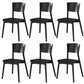 Industrial Style Dining Chair Solid Wood Open Back Armless chair Black 6 Piece Set Clearhalo 'Dining Chairs' 'Dining Tables & Seating' 'dining_chair' 'furn' 'furn_dining_chair' 'Furniture' 'Kitchen & Dining Furniture' 5923543