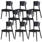 Industrial Style Dining Chair Solid Wood Open Back Armless chair Black 8 Piece Set Clearhalo 'Dining Chairs' 'Dining Tables & Seating' 'dining_chair' 'furn' 'furn_dining_chair' 'Furniture' 'Kitchen & Dining Furniture' 5923546