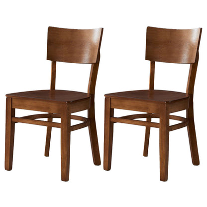 Industrial Style Dining Chair Solid Wood Open Back Armless chair Brown 2 Piece Set Clearhalo 'Dining Chairs' 'Dining Tables & Seating' 'dining_chair' 'furn' 'furn_dining_chair' 'Furniture' 'Kitchen & Dining Furniture' 5923547