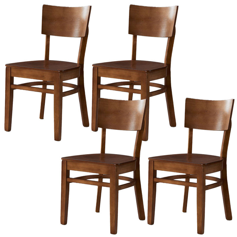 Industrial Style Dining Chair Solid Wood Open Back Armless chair Brown 4 Piece Set Clearhalo 'Dining Chairs' 'Dining Tables & Seating' 'dining_chair' 'furn' 'furn_dining_chair' 'Furniture' 'Kitchen & Dining Furniture' 5923549