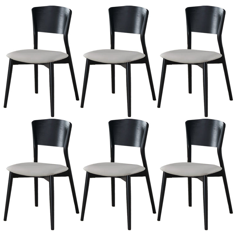 Industrial Style Dining Chair Solid Wood Open Back Armless chair Black-Gray 6 Piece Set Clearhalo 'Dining Chairs' 'Dining Tables & Seating' 'dining_chair' 'furn' 'furn_dining_chair' 'Furniture' 'Kitchen & Dining Furniture' 5923566