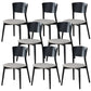 Industrial Style Dining Chair Solid Wood Open Back Armless chair Black-Gray 8 Piece Set Clearhalo 'Dining Chairs' 'Dining Tables & Seating' 'dining_chair' 'furn' 'furn_dining_chair' 'Furniture' 'Kitchen & Dining Furniture' 5923567