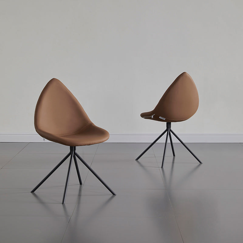 Silla de comedor de comedor moderno sillas de metal negro sillas de comedor sin brazo