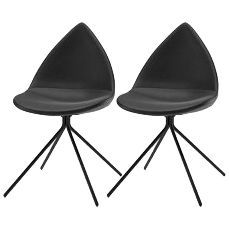 Silla de comedor de comedor moderno sillas de metal negro sillas de comedor sin brazo