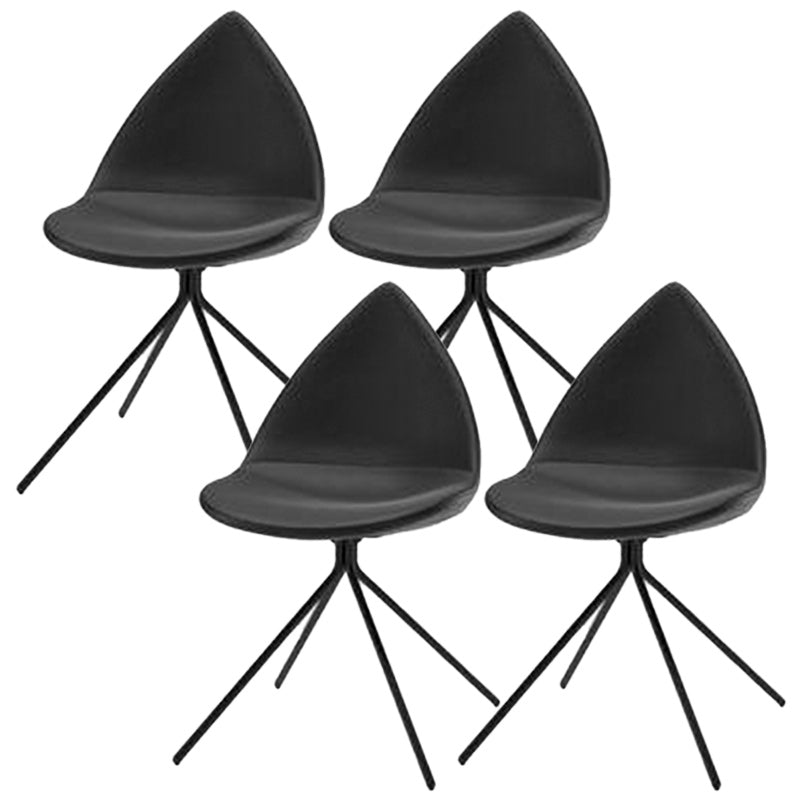 Silla de comedor de comedor moderno sillas de metal negro sillas de comedor sin brazo