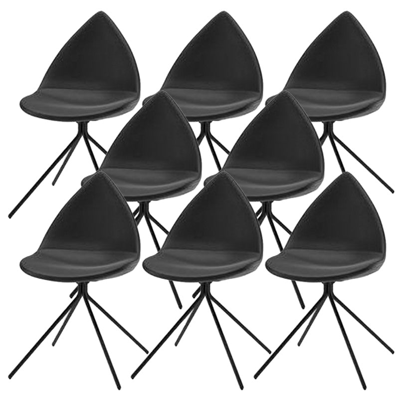 Silla de comedor de comedor moderno sillas de metal negro sillas de comedor sin brazo