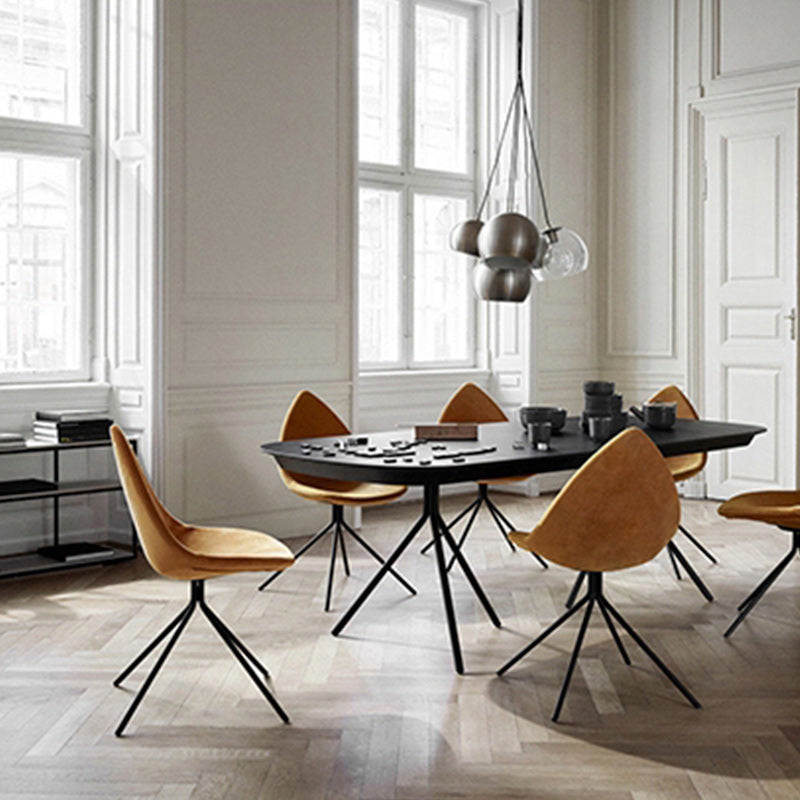 Silla de comedor de comedor moderno sillas de metal negro sillas de comedor sin brazo