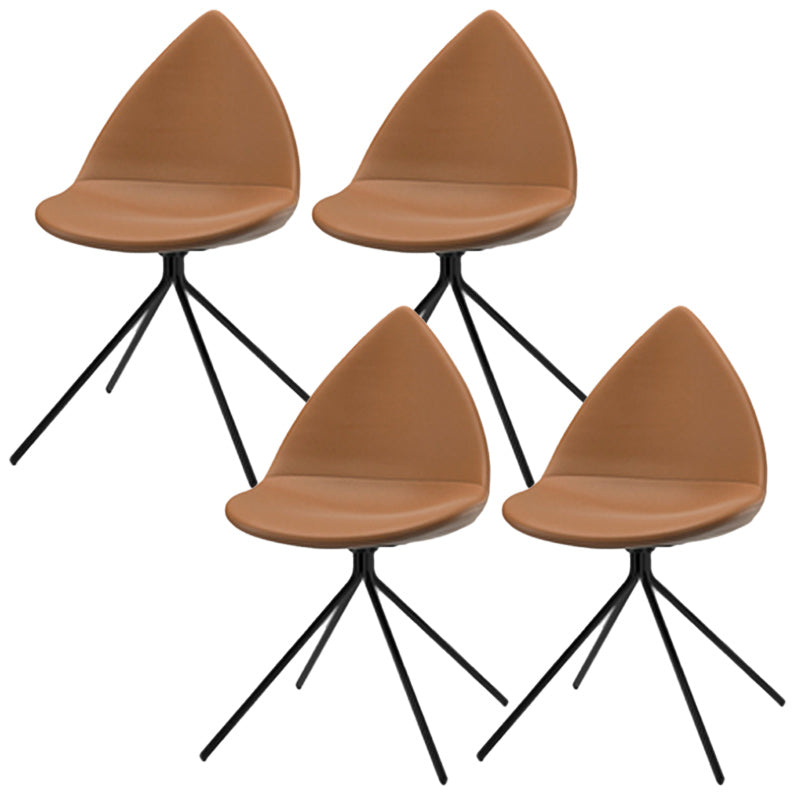 Silla de comedor de comedor moderno sillas de metal negro sillas de comedor sin brazo