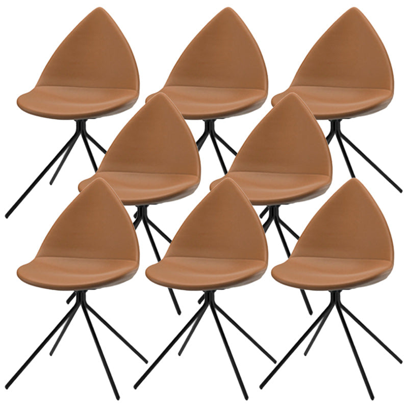 Silla de comedor de comedor moderno sillas de metal negro sillas de comedor sin brazo