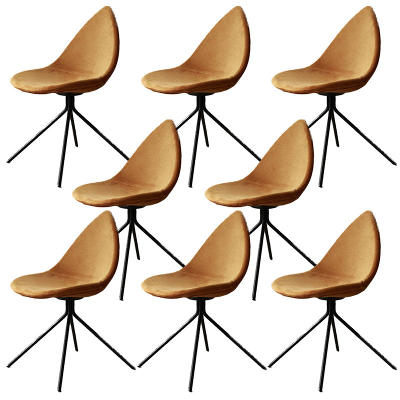 Silla de comedor de comedor moderno sillas de metal negro sillas de comedor sin brazo