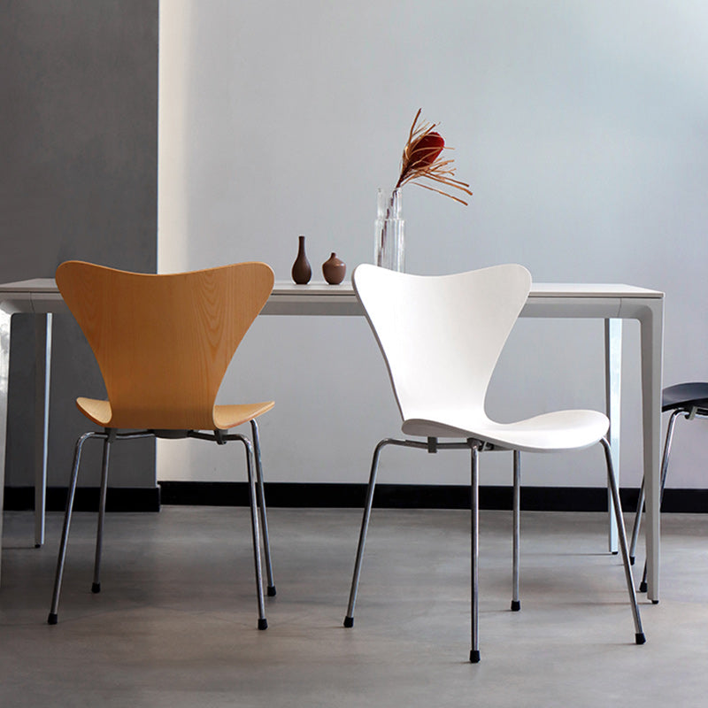 Modern Armless Side Chair Manufactured Wood Stackable Dining Chairs