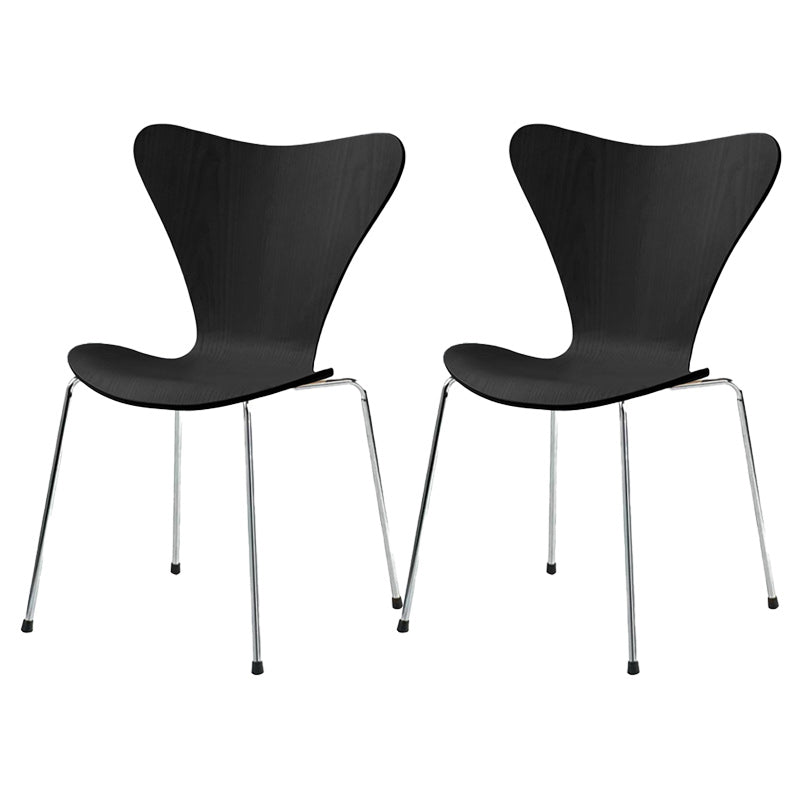 Modern Armless Side Chair Manufactured Wood Stackable Dining Chairs