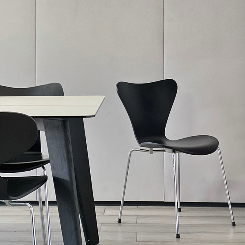 Modern Armless Side Chair Manufactured Wood Stackable Dining Chairs