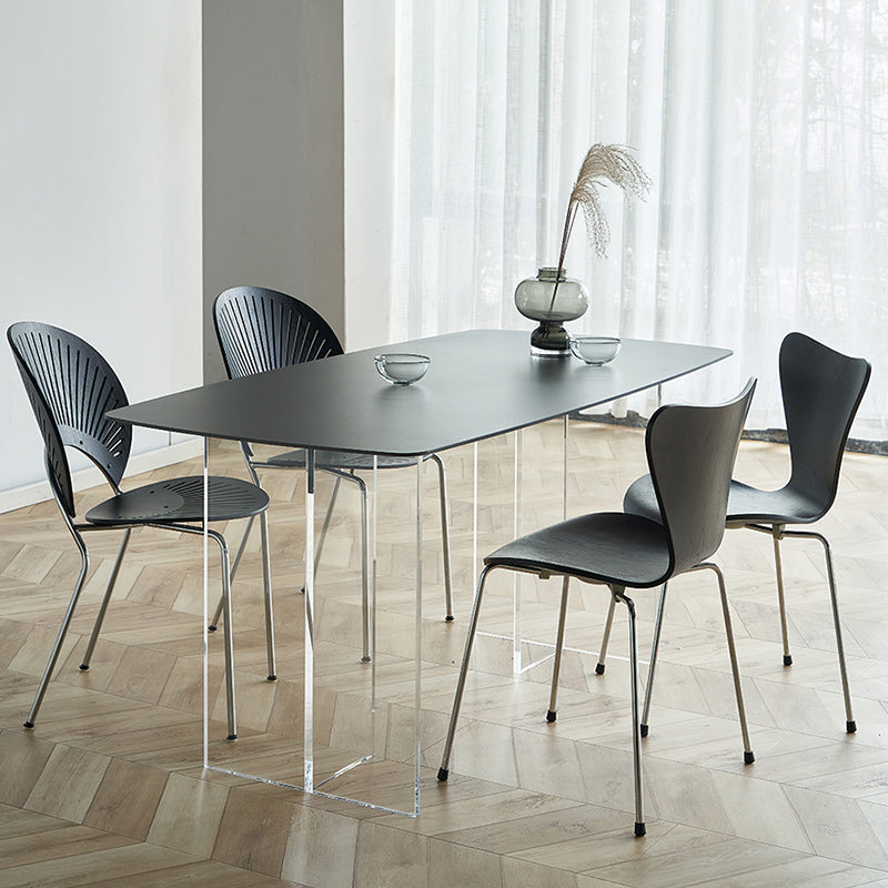 Modern Armless Side Chair Manufactured Wood Stackable Dining Chairs