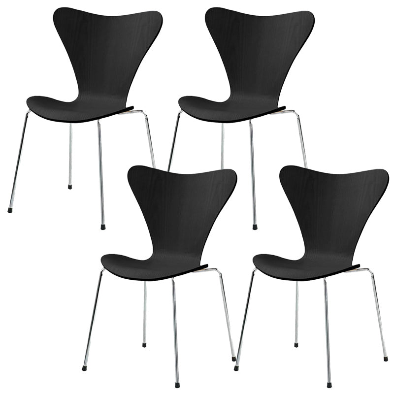 Modern Armless Side Chair Manufactured Wood Stackable Dining Chairs