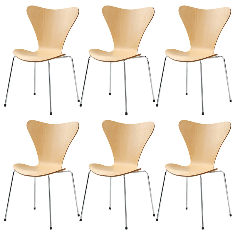 Modern Armless Side Chair Manufactured Wood Stackable Dining Chairs