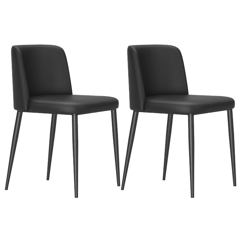 Contemporary Home Dining Chairs Armless Low Back Dining Side Chair Black 2 Piece Set Clearhalo 'Dining Chairs' 'Dining Tables & Seating' 'dining_chair' 'furn' 'furn_dining_chair' 'Furniture' 'Kitchen & Dining Furniture' 5923643