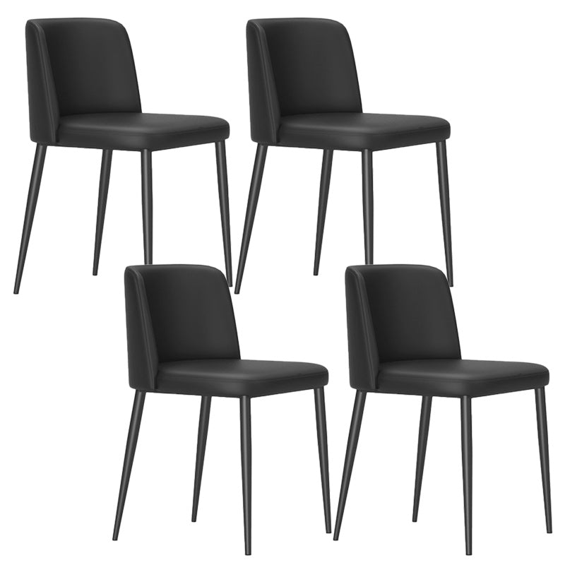 Contemporary Home Dining Chairs Armless Low Back Dining Side Chair Black 4 Piece Set Clearhalo 'Dining Chairs' 'Dining Tables & Seating' 'dining_chair' 'furn' 'furn_dining_chair' 'Furniture' 'Kitchen & Dining Furniture' 5923645