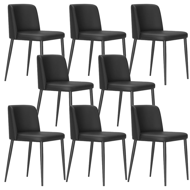 Contemporary Home Dining Chairs Armless Low Back Dining Side Chair Black 8 Piece Set Clearhalo 'Dining Chairs' 'Dining Tables & Seating' 'dining_chair' 'furn' 'furn_dining_chair' 'Furniture' 'Kitchen & Dining Furniture' 5923648