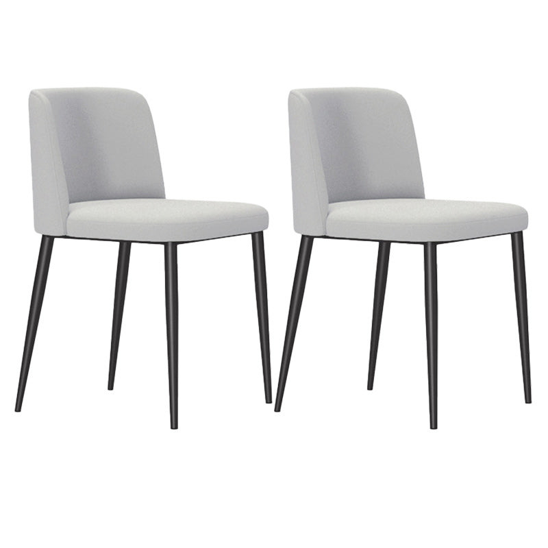 Contemporary Home Dining Chairs Armless Low Back Dining Side Chair Light Gray 2 Piece Set Clearhalo 'Dining Chairs' 'Dining Tables & Seating' 'dining_chair' 'furn' 'furn_dining_chair' 'Furniture' 'Kitchen & Dining Furniture' 5923653