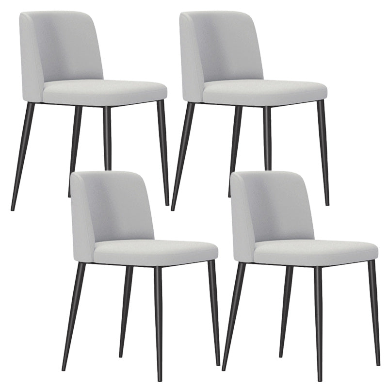 Contemporary Home Dining Chairs Armless Low Back Dining Side Chair Light Gray 4 Piece Set Clearhalo 'Dining Chairs' 'Dining Tables & Seating' 'dining_chair' 'furn' 'furn_dining_chair' 'Furniture' 'Kitchen & Dining Furniture' 5923655