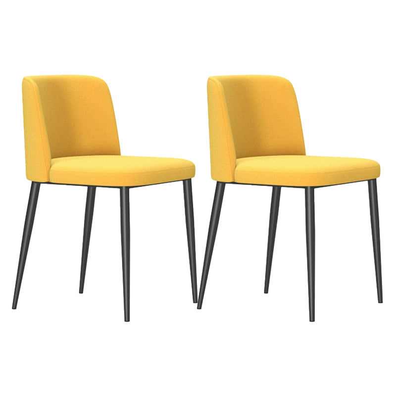 Contemporary Home Dining Chairs Armless Low Back Dining Side Chair Yellow 2 Piece Set Clearhalo 'Dining Chairs' 'Dining Tables & Seating' 'dining_chair' 'furn' 'furn_dining_chair' 'Furniture' 'Kitchen & Dining Furniture' 5923663