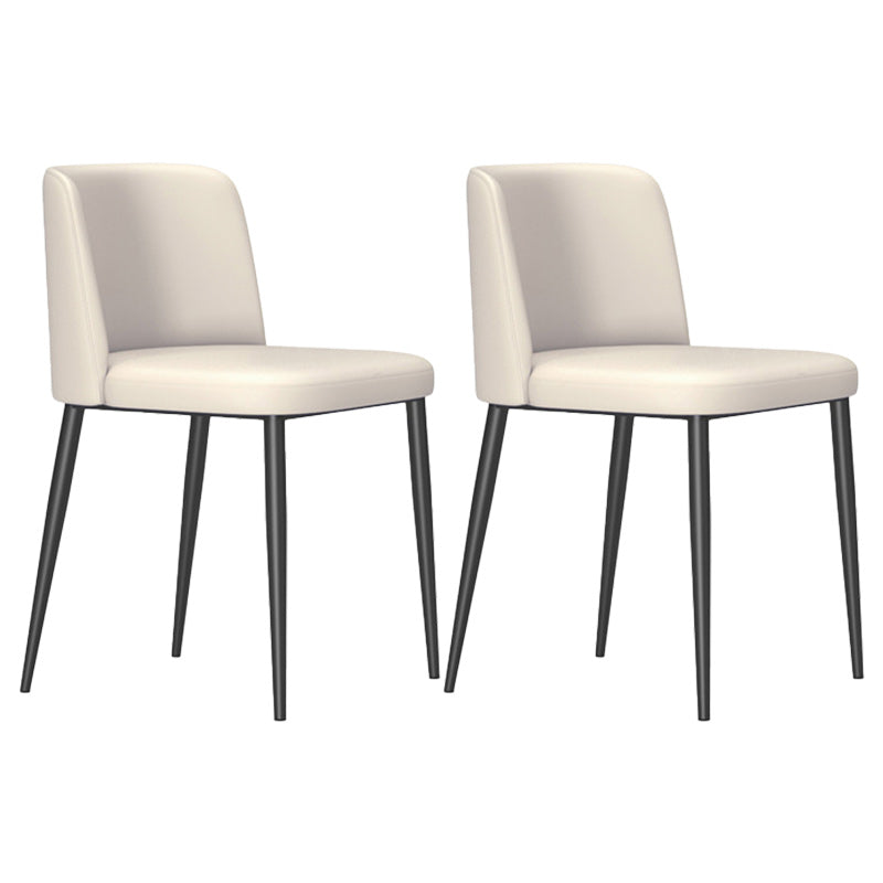 Contemporary Home Dining Chairs Armless Low Back Dining Side Chair Beige 2 Piece Set Clearhalo 'Dining Chairs' 'Dining Tables & Seating' 'dining_chair' 'furn' 'furn_dining_chair' 'Furniture' 'Kitchen & Dining Furniture' 5923668