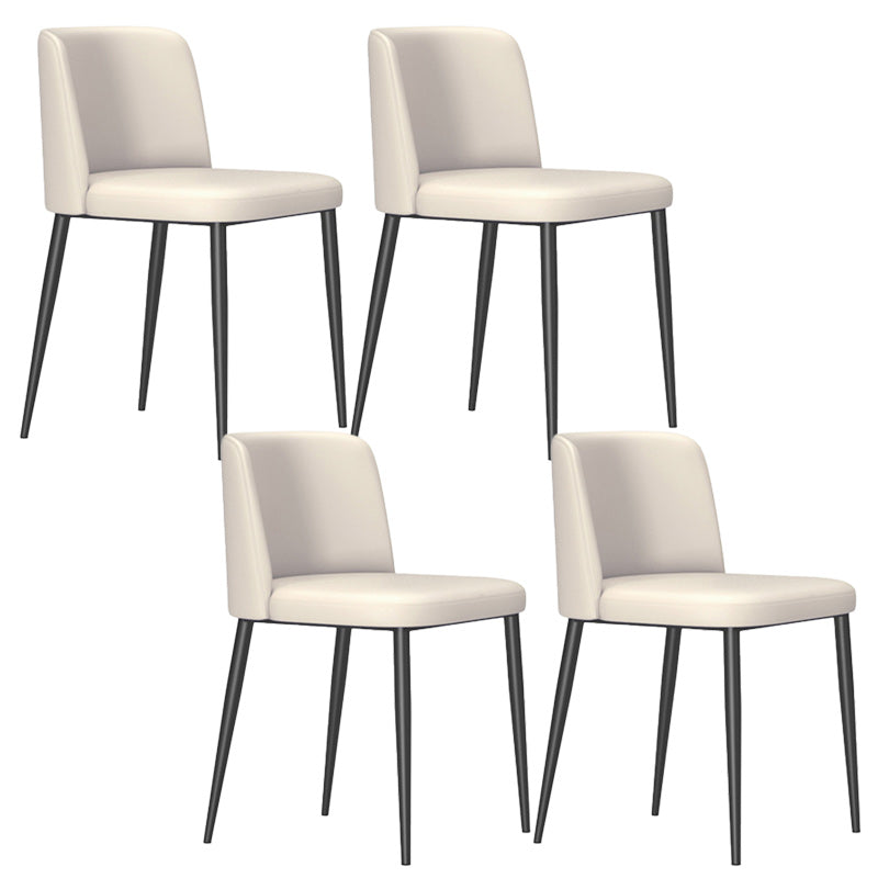 Contemporary Home Dining Chairs Armless Low Back Dining Side Chair Beige 4 Piece Set Clearhalo 'Dining Chairs' 'Dining Tables & Seating' 'dining_chair' 'furn' 'furn_dining_chair' 'Furniture' 'Kitchen & Dining Furniture' 5923669