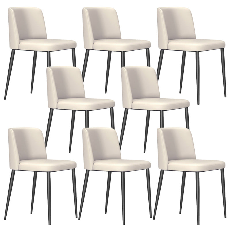 Contemporary Home Dining Chairs Armless Low Back Dining Side Chair Beige 8 Piece Set Clearhalo 'Dining Chairs' 'Dining Tables & Seating' 'dining_chair' 'furn' 'furn_dining_chair' 'Furniture' 'Kitchen & Dining Furniture' 5923671