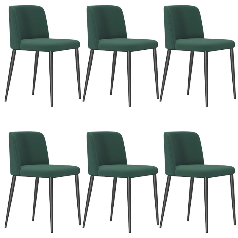 Contemporary Home Dining Chairs Armless Low Back Dining Side Chair Blackish Green 6 Piece Set Clearhalo 'Dining Chairs' 'Dining Tables & Seating' 'dining_chair' 'furn' 'furn_dining_chair' 'Furniture' 'Kitchen & Dining Furniture' 5923675