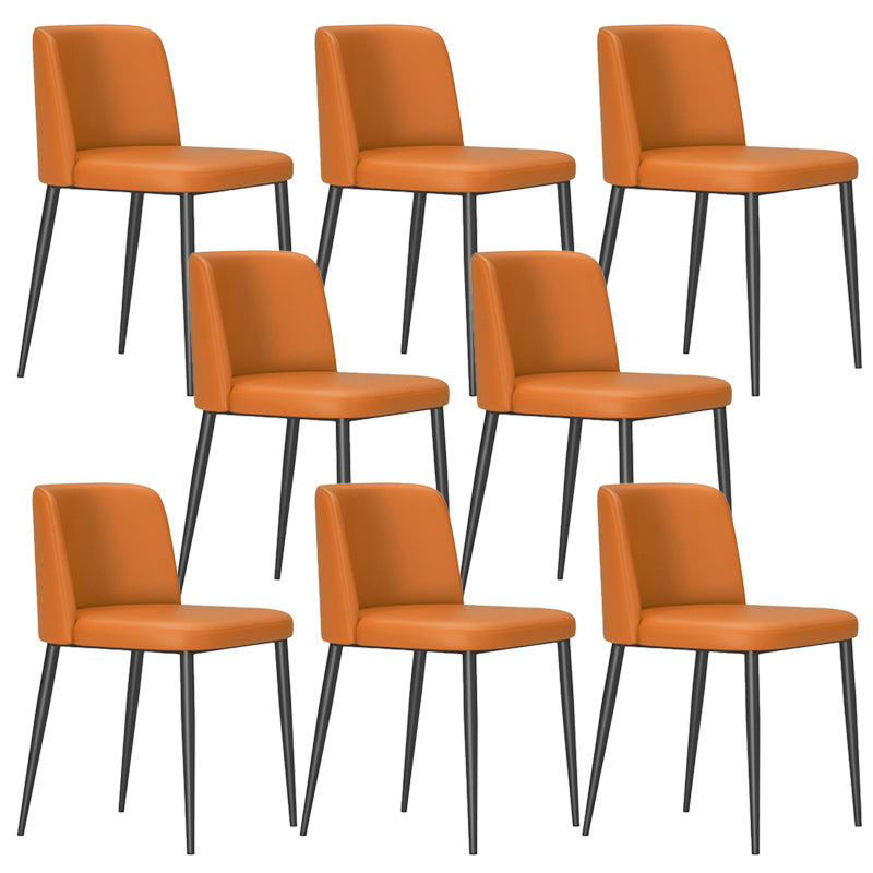 Contemporary Home Dining Chairs Armless Low Back Dining Side Chair Orange 8 Piece Set Clearhalo 'Dining Chairs' 'Dining Tables & Seating' 'dining_chair' 'furn' 'furn_dining_chair' 'Furniture' 'Kitchen & Dining Furniture' 5923681