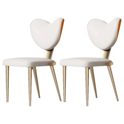 Glam Armless Dining Chairs Gold Stainless Steel Legs Side Chair