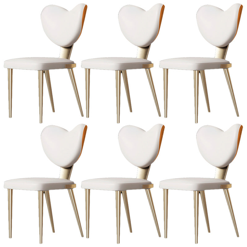 Glam Armless Dining Chairs Gold Stainless Steel Legs Side Chair