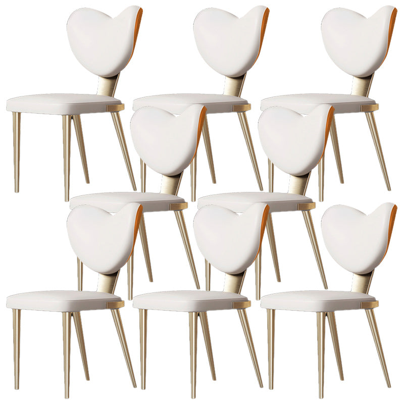 Glam Armless Dining Chairs Gold Stainless Steel Legs Side Chair
