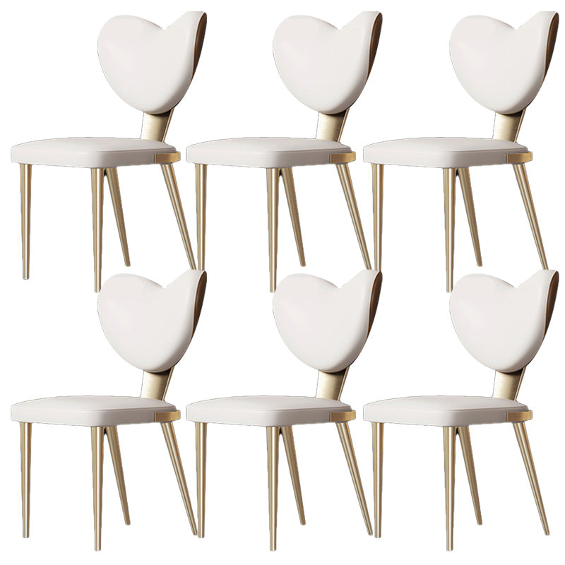 Glam Armless Dining Chairs Gold Stainless Steel Legs Side Chair