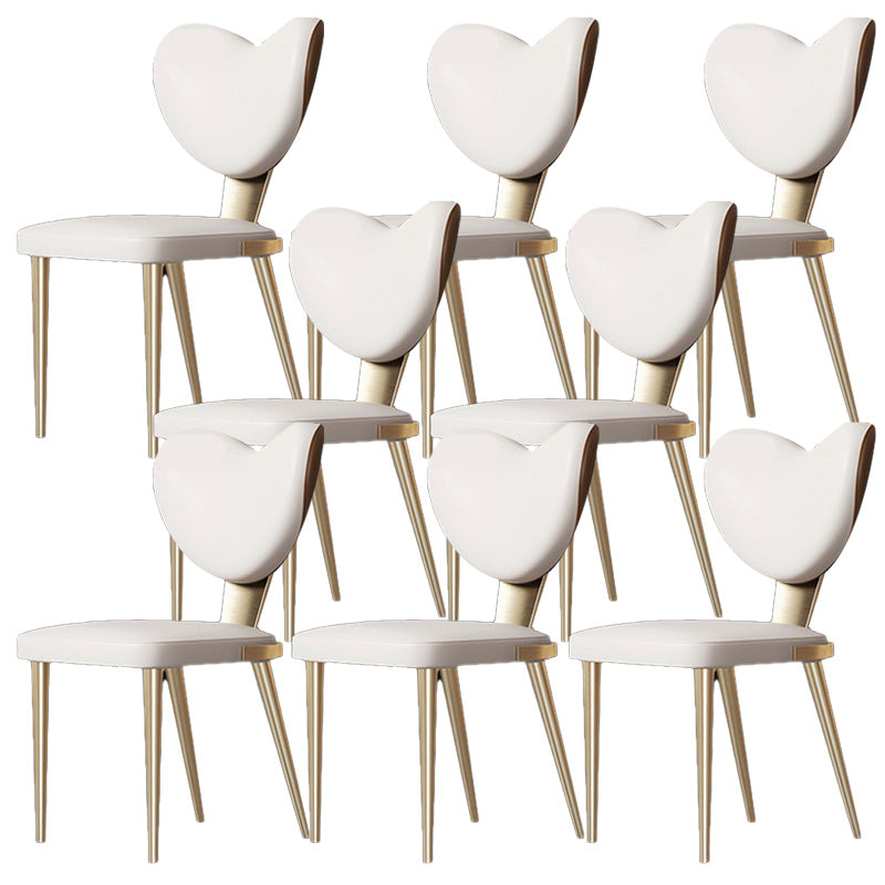 Glam Armless Dining Chairs Gold Stainless Steel Legs Side Chair