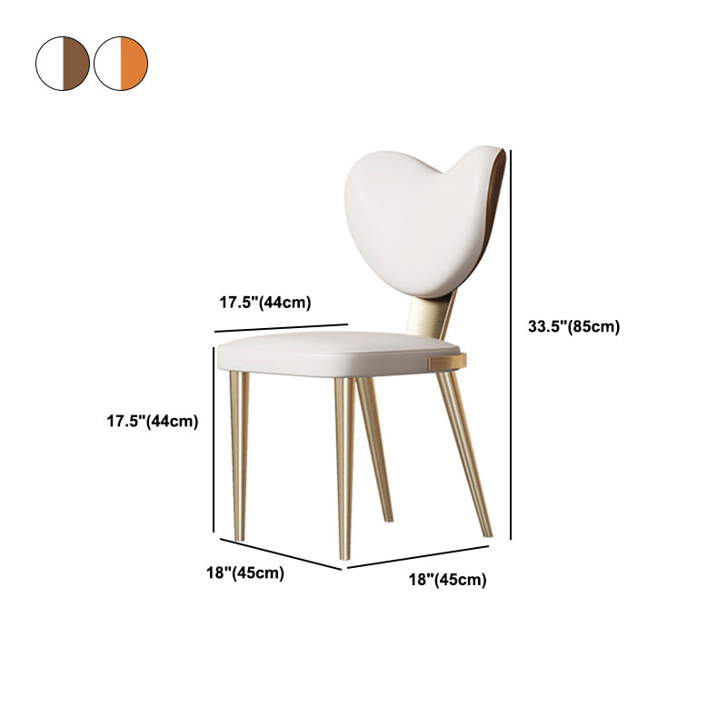 Glam Armless Dining Chairs Gold Stainless Steel Legs Side Chair