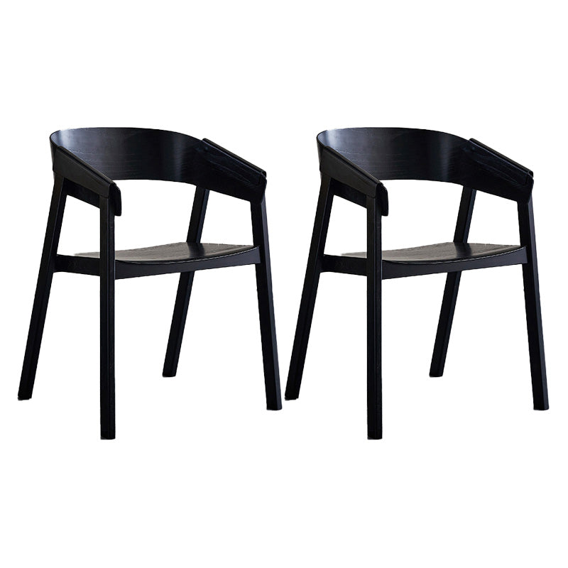 Contemporary Style Dining Chair Solid Wood Dining Room Chair for Home Black With Arms 2 Piece Set Clearhalo 'Dining Chairs' 'Dining Tables & Seating' 'dining_chair' 'furn' 'furn_dining_chair' 'Furniture' 'Kitchen & Dining Furniture' 5923725