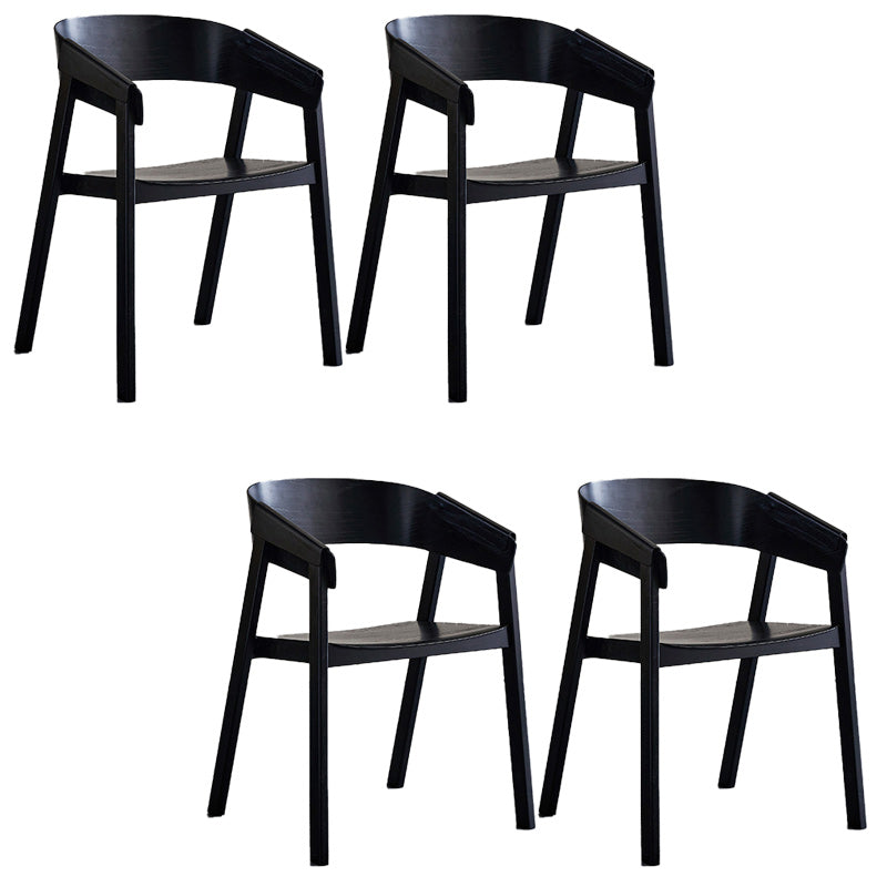 Contemporary Style Dining Chair Solid Wood Dining Room Chair for Home Black With Arms 4 Piece Set Clearhalo 'Dining Chairs' 'Dining Tables & Seating' 'dining_chair' 'furn' 'furn_dining_chair' 'Furniture' 'Kitchen & Dining Furniture' 5923727
