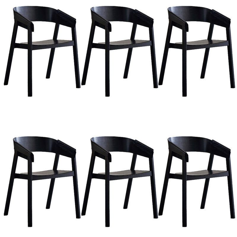 Contemporary Style Dining Chair Solid Wood Dining Room Chair for Home Black With Arms 6 Piece Set Clearhalo 'Dining Chairs' 'Dining Tables & Seating' 'dining_chair' 'furn' 'furn_dining_chair' 'Furniture' 'Kitchen & Dining Furniture' 5923729