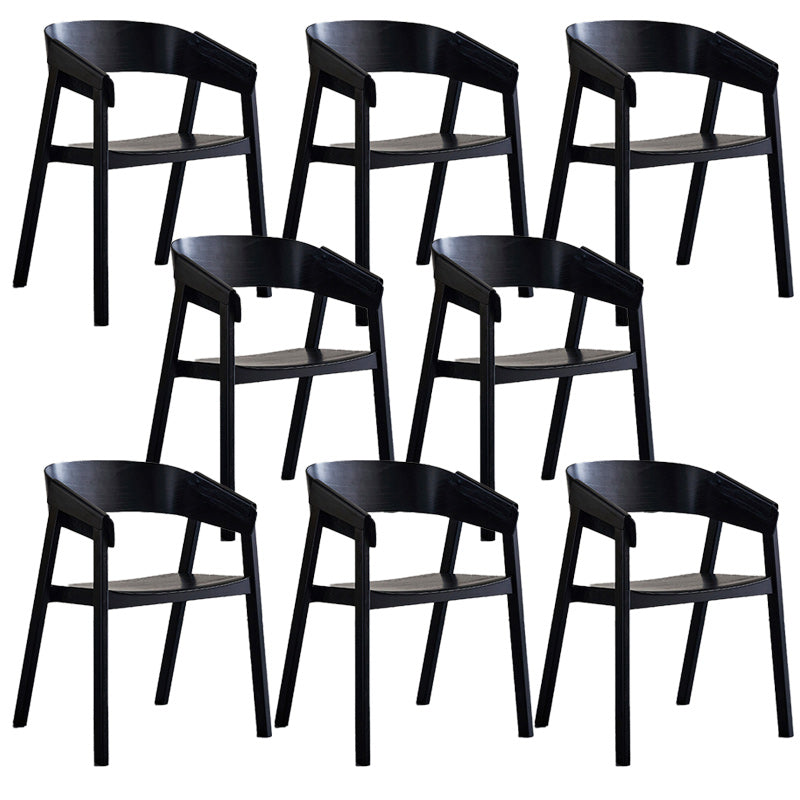 Contemporary Style Dining Chair Solid Wood Dining Room Chair for Home Black With Arms 8 Piece Set Clearhalo 'Dining Chairs' 'Dining Tables & Seating' 'dining_chair' 'furn' 'furn_dining_chair' 'Furniture' 'Kitchen & Dining Furniture' 5923731
