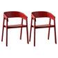 Contemporary Style Dining Chair Solid Wood Dining Room Chair for Home Red With Arms 2 Piece Set Clearhalo 'Dining Chairs' 'Dining Tables & Seating' 'dining_chair' 'furn' 'furn_dining_chair' 'Furniture' 'Kitchen & Dining Furniture' 5923732
