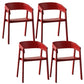 Contemporary Style Dining Chair Solid Wood Dining Room Chair for Home Red With Arms 4 Piece Set Clearhalo 'Dining Chairs' 'Dining Tables & Seating' 'dining_chair' 'furn' 'furn_dining_chair' 'Furniture' 'Kitchen & Dining Furniture' 5923734