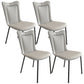 Black Iron Legs Dining Chairs Modern Faux Leather Armless Side Chair Light Gray 4 Piece Set Clearhalo 'Dining Chairs' 'Dining Tables & Seating' 'dining_chair' 'furn' 'furn_dining_chair' 'Furniture' 'Kitchen & Dining Furniture' 5923757