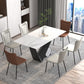 Black Iron Legs Dining Chairs Modern Faux Leather Armless Side Chair Clearhalo 'Dining Chairs' 'Dining Tables & Seating' 'dining_chair' 'furn' 'furn_dining_chair' 'Furniture' 'Kitchen & Dining Furniture' 5923759