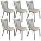 Black Iron Legs Dining Chairs Modern Faux Leather Armless Side Chair Light Gray 6 Piece Set Clearhalo 'Dining Chairs' 'Dining Tables & Seating' 'dining_chair' 'furn' 'furn_dining_chair' 'Furniture' 'Kitchen & Dining Furniture' 5923760