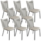 Black Iron Legs Dining Chairs Modern Faux Leather Armless Side Chair Light Gray 8 Piece Set Clearhalo 'Dining Chairs' 'Dining Tables & Seating' 'dining_chair' 'furn' 'furn_dining_chair' 'Furniture' 'Kitchen & Dining Furniture' 5923761