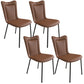 Black Iron Legs Dining Chairs Modern Faux Leather Armless Side Chair Coffee 4 Piece Set Clearhalo 'Dining Chairs' 'Dining Tables & Seating' 'dining_chair' 'furn' 'furn_dining_chair' 'Furniture' 'Kitchen & Dining Furniture' 5923765